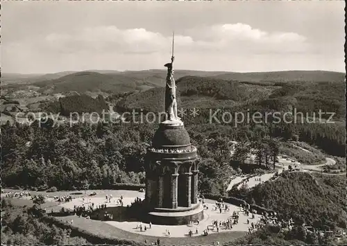 Hermannsdenkmal Fliegeraufnahme im Teutoburger Wald Kat. Detmold