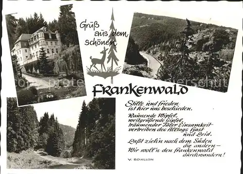 Bernstein Wald Gasthaus Pension Fels Frankenwald Kat. Schwarzenbach a.Wald