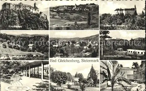 Bad Gleichenberg Riegersburg Konstantinhoehe Wandelgang Kurplatz Elektrische Bahn Schloss Trautmannsdorf Kat. Bad Gleichenberg