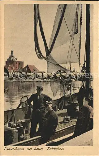 Enkhuizen Vissershaven met kotter Fischerhafen Kutter Kat. Enkhuizen