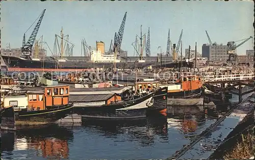 Rotterdam Havengezicht Hafen Frachter Schiffskran Fischkutter Kat. Rotterdam