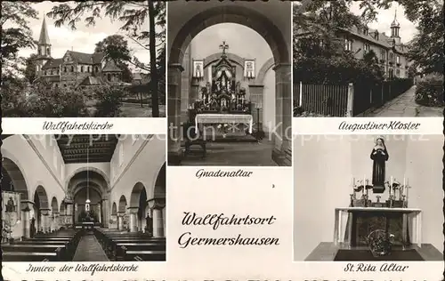 Germershausen Wallfahrtskirche Gnadenaltar St Rita Altar Augustiner Kloster Kat. Rollshausen
