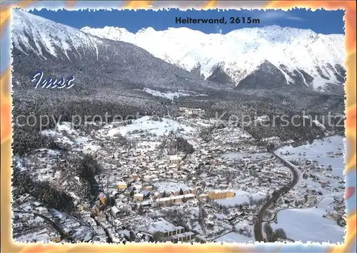 Imst Tirol Winterpanorama mit Heiterwand Lechtaler Alpen Fliegeraufnahme Kat. Imst