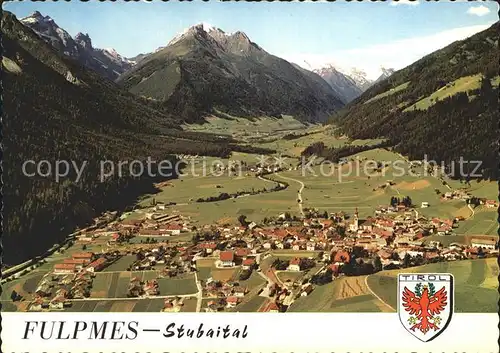 Fulpmes Tirol Panorama Stubaital Alpen Wappen Kat. Fulpmes