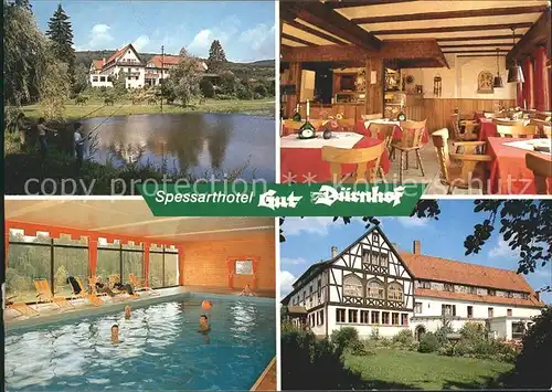 Rieneck Spessarthotel Gut Duernhof Hallenbad Angelteich Kat. Rieneck