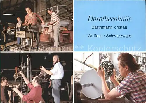 Wolfach Barthmann cristall Dorotheenhuette Glasmacher Glasschleifer Handwerk Kat. Wolfach Schwarzwald