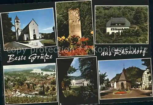 Rhoendorf Kirche Grabstaette Adenauer Haus Ziepchen Rhein Muettererholungsheim Gnadenkapelle Drachenfeld Kat. Bad Honnef