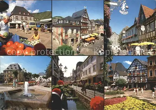 Ahrweiler Ahr Altstadt Fachwerkhaeuser Fussgaengerzone Brunnen Kat. Bad Neuenahr Ahrweiler