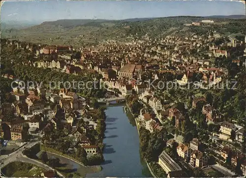 Tuebingen Blick auf Neckar und Schloss Universitaetsstadt Fliegeraufnahme Kat. Tuebingen