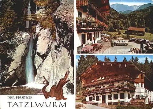 Bayrischzell Der Feurige Tatzlwurm Wasserfall Althistorischer Alpengasthof an der Alpenstrasse Kat. Bayrischzell