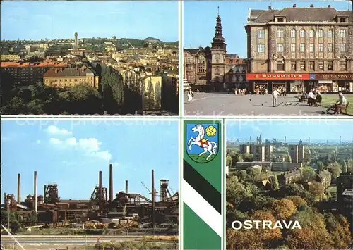 Ostrava Teilansicht Rathaus Marktplatz Huettenwerk Kat. Ostrava