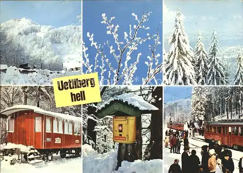 Uetliberg ZH im Winterzauber Eisenbahn Wagon Briefkasten