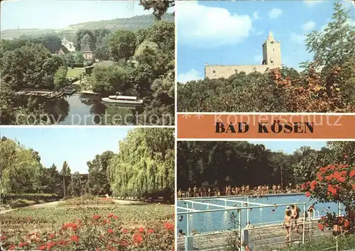 Bad Koesen Blick vom Gradierwerk zur Dampferanlegestelle Rudelsberg Schwimmbad Kat. Bad Koesen