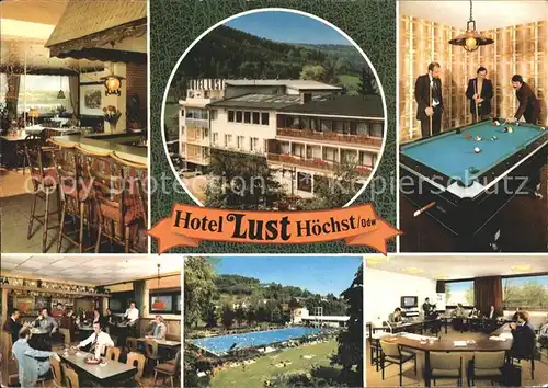 Hoechst Odenwald Hotel Lust Restaurant Konferenzraum Billard Freibad Kat. Hoechst i. Odw.