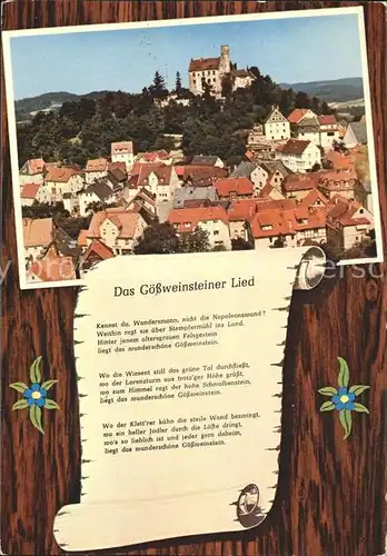 Goessweinstein Altstadt Burg Goessweinsteiner Lied Kat. Goessweinstein