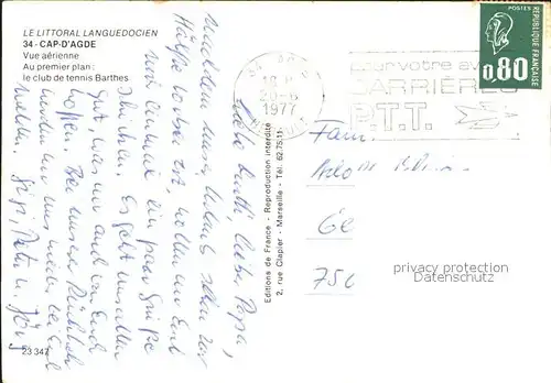 Cap d Agde Port Club de Tennis Barthes vue aerienne Kat. Agde