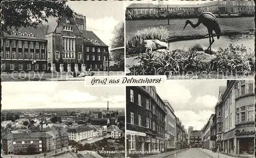 Delmenhorst Rathaus Graftanlagen Blick vom Wasserturm Bahnhofstrase Kat. Delmenhorst