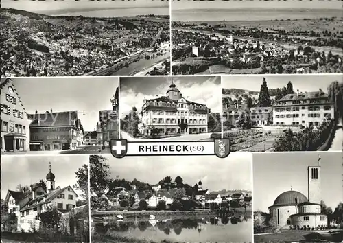 Rheineck SG Total und Teilansichten Rathaus Kirchen Kat. Rheineck