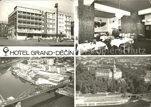 Decin Boehmen Hotel Grand Decin Gastraum Bruecke Schloss Kat. Decin