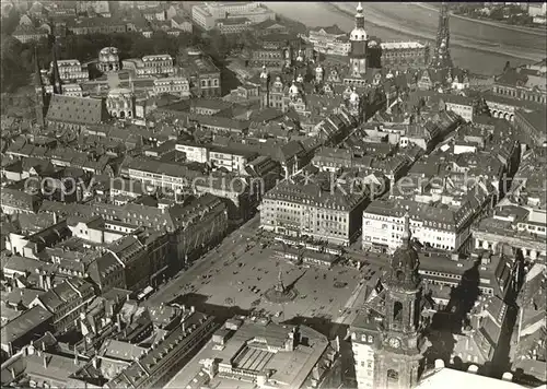 Dresden Blick ueber den Altmarkt Fliegeraufnahme Kat. Dresden Elbe