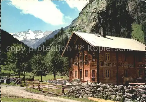 Mayrhofen Zillertal Alpengasthaus In der Au mit Stangenspitzen Kat. Mayrhofen