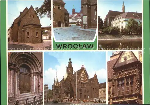 Wroclaw Ostrow Tumski katedralnego Barokowy klasztor Sw Wincentego Romanski portal Ratusz Fasada wschodnia Kat. Wroclaw Breslau