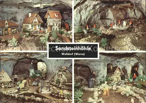 Walldorf Meiningen Sandstein Maerchenhoehle Muehle im Tal Schneewittchen und die sieben Zwerge Sandmaennchen Haensel und Gretel Kat. Walldorf Meiningen