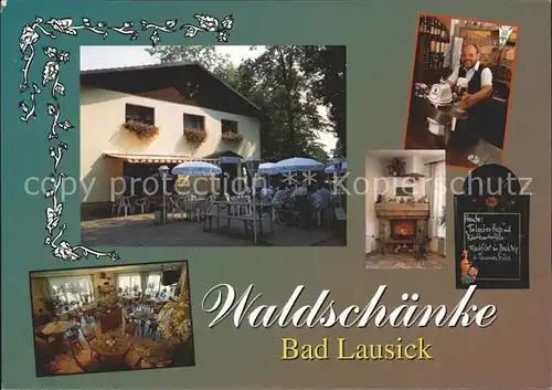 Bad Lausick Waldschaenke Terrasse Gaststube Kamin Gastwirt Kat. Bad Lausick