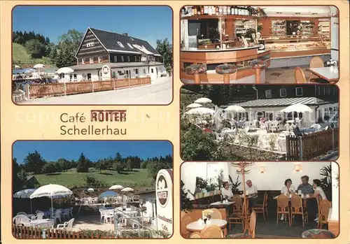 Schellerhau Cafe Rotter Gartenterrasse Gaststube Kuchentheke Kat. Altenberg
