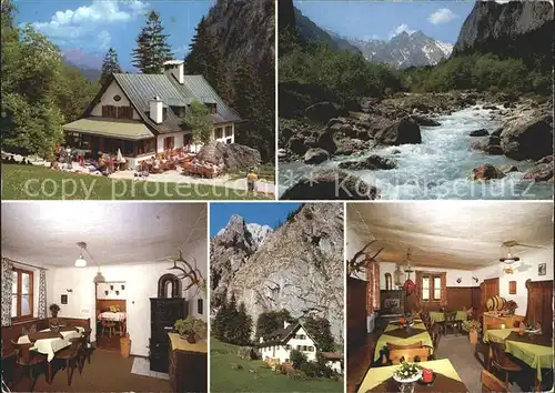 Ramsau Berchtesgaden Berggaststaette Wimbachschloss im Wimbachtal Gastraeume Kat. Ramsau b.Berchtesgaden