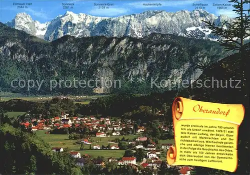 Oberaudorf mit Kaisergebirge Kat. Oberaudorf