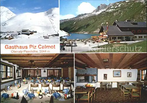 Oberalp Gasthaus Piz Calmot Oberalp Passhoehe Speisesaal Kat. Oberalp