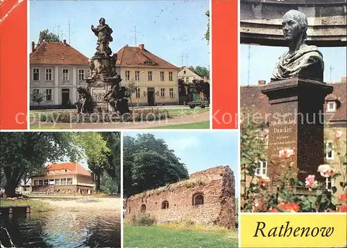 Rathenow Denkmal des Kurfuersten Duncker Denkmal Wolzensee Stadtmauer Kat. Rathenow