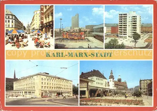 Karl Marx Stadt Cafe Bruehl Interhotel Kongress Punkthaus Interhotel Chemnitzer Hof Rathausblick Kat. Chemnitz