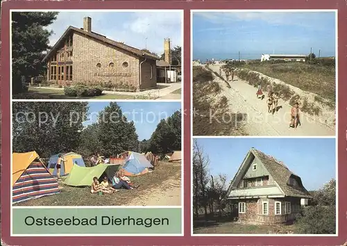 Dierhagen Ostseebad Ferienheim des VEB Rostock Campingplatz Strandzugang Rohrgedecktes Fachwerkhaus Kat. Dierhagen Ostseebad