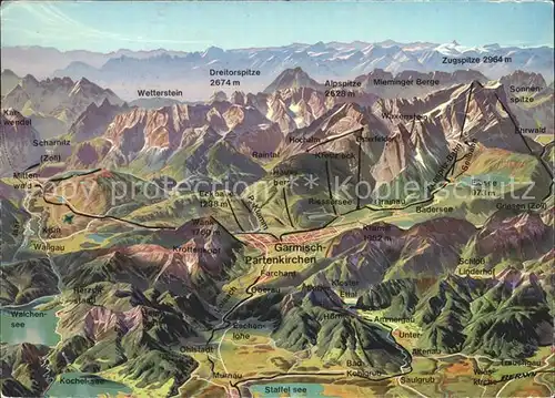 Garmisch Partenkirchen Werdenfelser Land mit Wetterstein Kat. Garmisch Partenkirchen