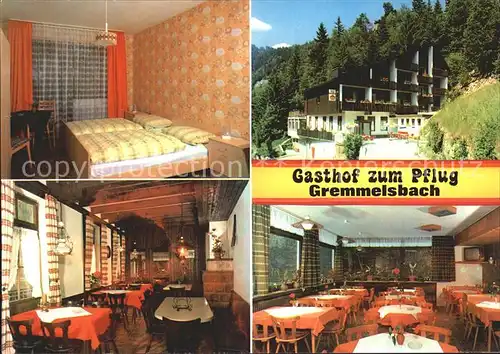 Gremmelsbach Gasthof zum Pflug Gastraeume Zimmer Kat. Triberg im Schwarzwald