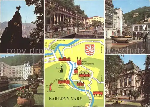 Karlovy Vary Teilansichten uebersichtskarte / Karlovy Vary /