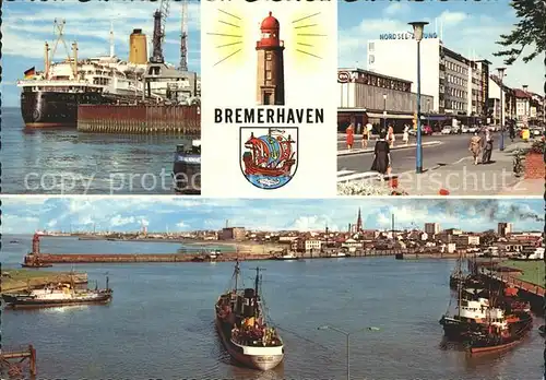 Bremerhaven Ozeandampfer Hafenpartie Teilansicht Kat. Bremerhaven