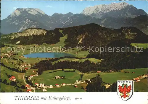 Thiersee mit Kaisergebirge Fliegeraufnahme Kat. Thiersee