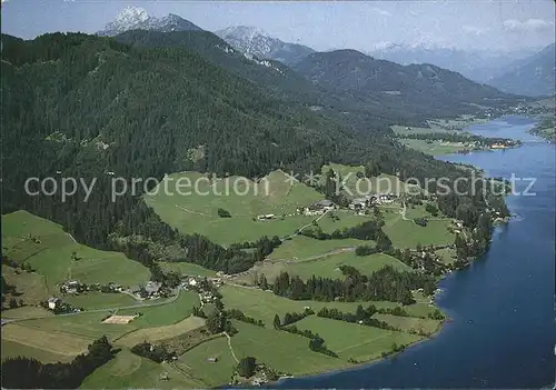 Weissensee Kaernten Blick ueber Naggl Fliegeraufnahme Kat. Weissensee