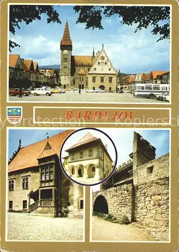 Bardejov Goticky kostol Radnica Gruendlov dom Gasi povodneho opevnenia Kat. Bardejov