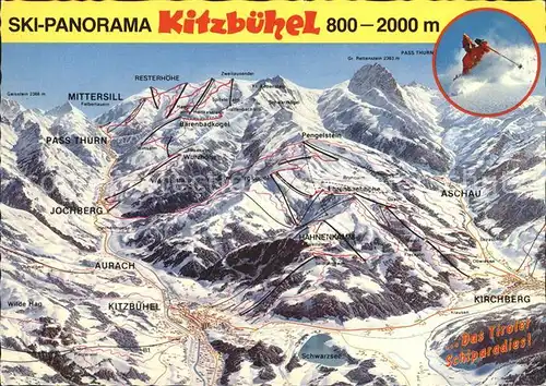Kitzbuehel Tirol mit Kirchberg Ski Panorama Kat. Kitzbuehel