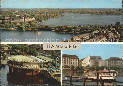 Hamburg Binnen  und Aussenalster Alsterpavillon Jungfernstieg Kat. Hamburg