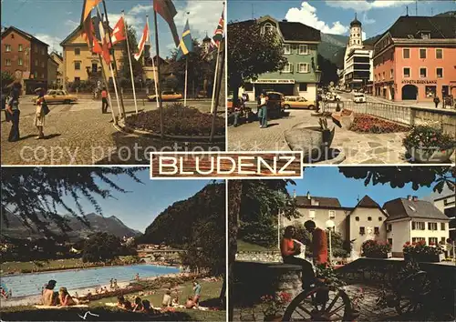 Bludenz Vorarlberg Freiheitsplatz Haldenbad Oberes Tor Postpark Kat. Bludenz
