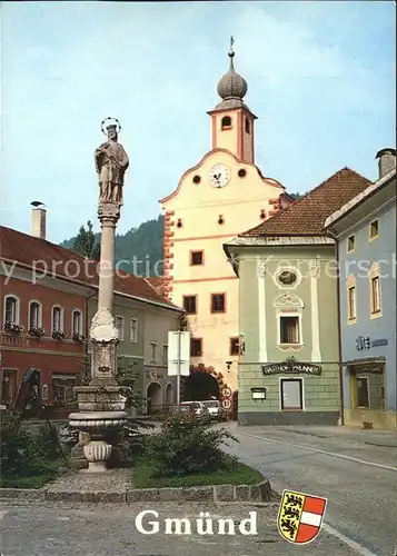 Gmuend Kaernten Platz mit Kirche Kat. Gmuend in Kaernten