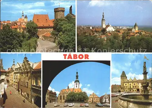 Tabor Suedboehmen Burg Brunnen Panorama Kat. Tabor