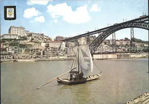 Porto Portugal Barco Rebelo und Don Luiz Bruecke Kat. Porto