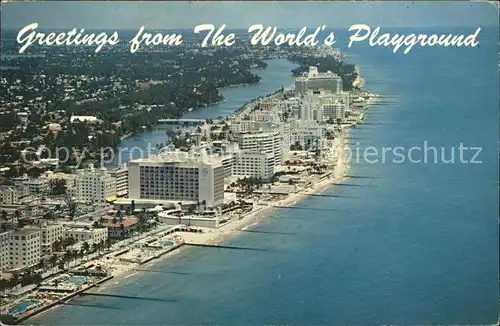 Miami Beach  Fliegeraufnahme Hotels am Strand Kat. Miami Beach