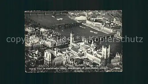 London Fliegeraufnahme Westminster Abbey and House of Parliament Kat. City of London